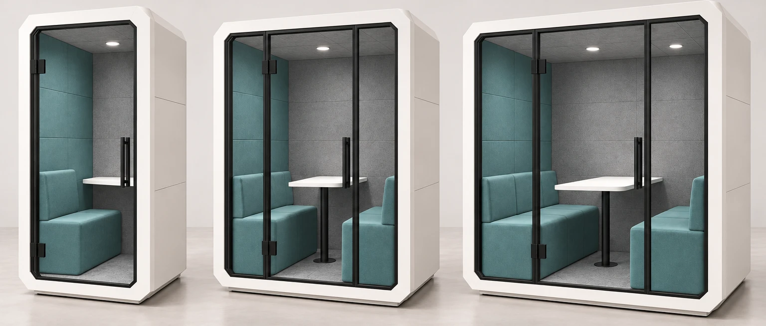 PGU Solo, Duo and Quad office pod concepts
